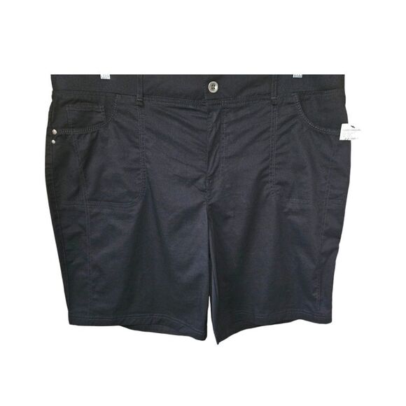 GLORIA VANDERBILT PLUS SIZE KRISTINE BLACK OVERSIZED High rise Cotton Shorts 18W - Picture 2 of 11
